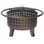 Gardener Select 40"x40"x25.4" Open Basket Weave Deep Fire Pit Antique Bronze .7mm Steel w/Big Ring, Mesh Cover & Poker — thumbnail 1 of 2