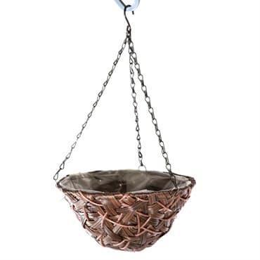 Gardener Select 12" Hanging Basket Round Brown Wicker 3 Strand Hanger 12/CS — photo 1 of 2