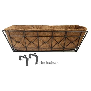 Gardener Select 24" Black Plaid Window/Deck Planter 24"wx7.5"h 2 Brackets Enclosed 6/CS — photo 1 of 2