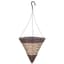 Gardener Select 14" Cone Hanging Basket Dark Brown Tan Band Wicker 20/CS — thumbnail 1 of 2