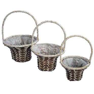 Gardener Select 3pc Leaf Rope Rattan Basket Set 8/CS — photo 1 of 2