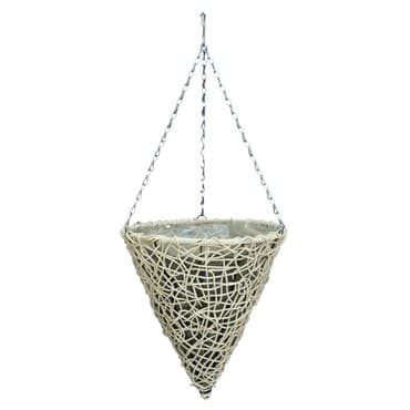 Gardener Select 14" Cone Hanging Basket White Wicker 20/CS — photo 1 of 2