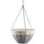 Gardener Select 12" Round Grey/ White Wood Hanging Basket w/ Chain Hanger 24/CS — thumbnail 1 of 2