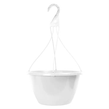Grower Select 13.00 Delta Smooth Hanging Basket with Hanger White 2.8gal 34/CS - 13in OD x 8in H x 8.4in BD — photo 1 of 2