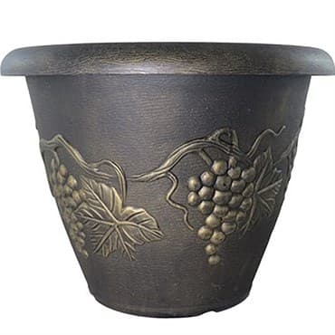 Grower Select 18.00 Grapevine Pot Black With Gold Each 410/PL, 18.11in OD x 18.11in H x 13.78in Base, 10.3Gal — photo 1 of 2