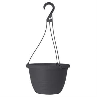 Grower Select 13.00 Everest Hanging Basket, With 18in Hanger, Black, 64 per Case, 12.99in OD x 7.48in H, 2.8 Gallon — photo 1 of 2