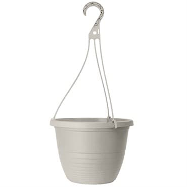 Grower Select 13.00 Everest Hanging Basket, With 22in Hanger, Cotton White, 64 per Case, 12.99n OD x 7.48in H, 2.8 Gallon — photo 1 of 2