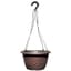 Grower Select 12.00 Weave Hanging Basket With Plastic Hanger & Dish Chestnut 50/CS — thumbnail 1 of 2