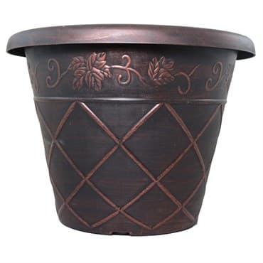 Grower Select 14.00 Lattice Pot Black / Copper 3.5gal 30/CS - 13.8in Top OD x 8.3in Base OD x 10.3in H — photo 1 of 2