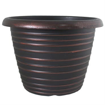 Grower Select 13.00 Stout Round Full Rings Copper Brush on Black 2.94gal 15/CS - 13.3in OD x 9.5in H x 8in BD — photo 1 of 2