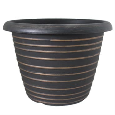 Grower Select 13.00 Stout Round Full Rings Gold Brush on Black 2.94gal 15/CS - 13.3in OD x 9.5in H x 8in BD — photo 1 of 2