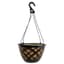 Grower Select 14.00 Cocolined Lattice Hanging Basket With Hanger, Black, 20 per Case, 14in H x 8in H, 3 Gallon — thumbnail 1 of 2