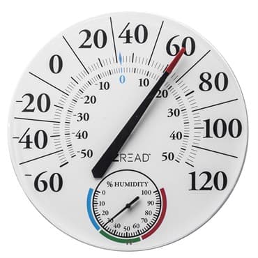 Headwind 12.5" EZ Read Dial Thermometer/ Hygrometer White w/ Hummingbirds — photo 1 of 2