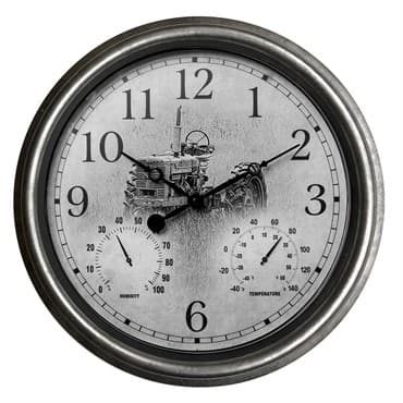 Headwind 15" EZ Read In/Out Clock w/ Thermometer Galvanized Look — photo 1 of 2