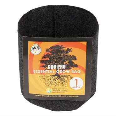 Gro Pro 1gal Essential Grow Bag Round Fabric Pot Black (120/CS) — photo 1 of 2