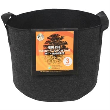 Gro Pro 3gal Essential Grow Bag Round Fabric Pot w/ Handles Black (72/CS) — photo 1 of 2