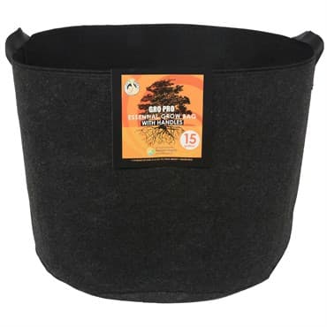 Gro Pro 15gal Essential Grow Bag Round Fabric Pot w/ Handles Black (48/CS) — photo 1 of 2