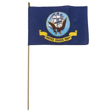 FlagZone 12"x18" Navy Poly Cotton Stick Flag — photo 1 of 2