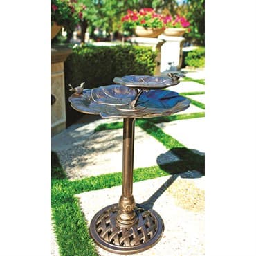 Innova 2 Tier Lily Pad Bird Bath Antique Brass — photo 1 of 2