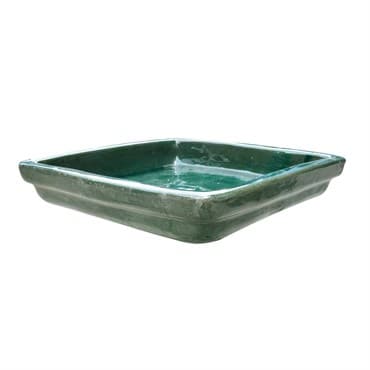 Michael Carr 15.7" Square Saucer Glass Green — photo 1 of 2