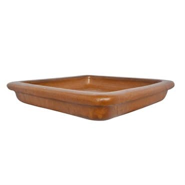 Michael Carr 11.8" Glazed Square Saucer Matte Honey — photo 1 of 2