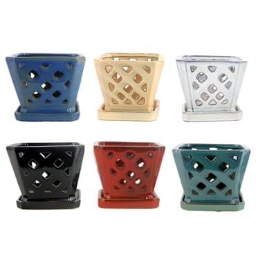 MCarr 6PC 5" Sq Diamond Orchid Pot Mixed Asst — photo 1 of 2