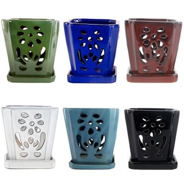 MCarr 12pc Floral Orchid Pot Mixed Asst — photo 1 of 2