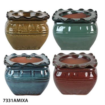 MCarr 4PC 7.5" Self Water Scallop Pot Mixed Asst — photo 1 of 2