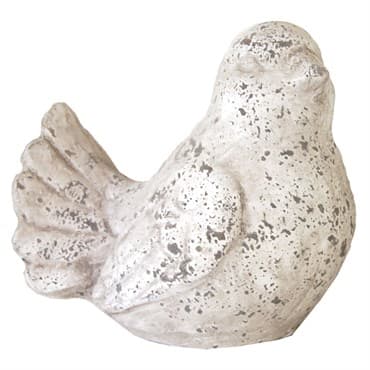 MCarr 8.1" Bird W/Tail Feathers Antique White — photo 1 of 2