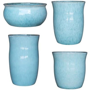 MCarr 26pc Glazed Hourglass Smooth Planter Pallet Assortment Milky Blue — photo 1 of 2