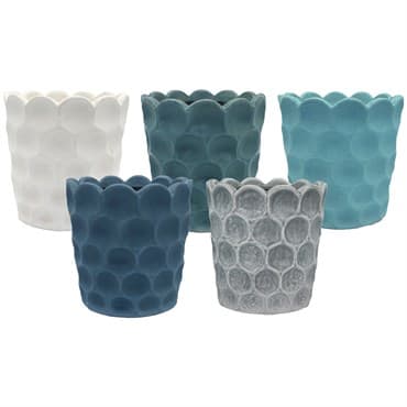 MCarr 12pc 6.3" Scallop Dimple Planter Asst Mixed Colors — photo 1 of 2