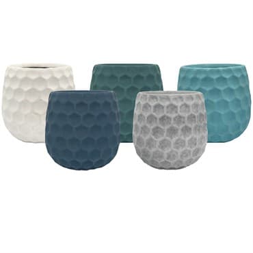 MCarr 12pc 6.1" Dimple Fat Bottom Planter Asst Mixed Colors — photo 1 of 2