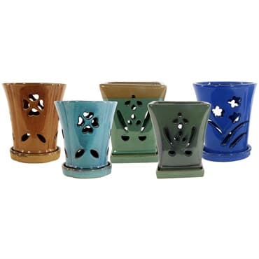 MCarr 6pc Tall Orchid Pot 3 Styles Mixed Assortment — photo 1 of 2