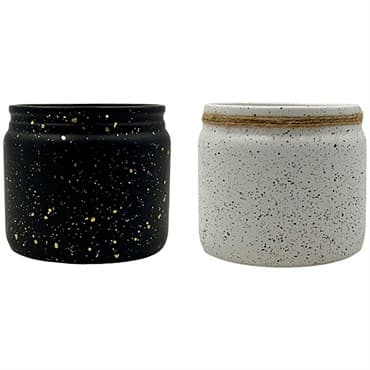 MCarr 24pc Mixed Ceramic Matte Pots with Speckled Dots White/Black — photo 1 of 2
