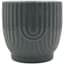 MCarr 5.79"x5.79"x5.5" Ceramic Pot Ribbed with Glossy Glaze Finish Grey — thumbnail 1 of 2