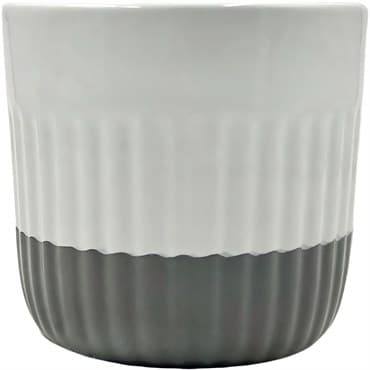 Mcarr 5.3"x5.3"x5" Ceramic Pot Glossy Glaze White & Grey — photo 1 of 2