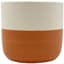 MCarr 4"x4"x3.8" Ceramic Pot Matte White & Orange — thumbnail 1 of 2