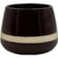 Mcarr 5.7"x5.7"x4.5" Ceramic Pot Glossy Glaze Black with Tan Stripe — thumbnail 1 of 2