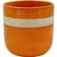 Mcarr 3.9"x3.9"x3.7" Ceramic Pot Glossy Glaze Orange with Tan Stripe — thumbnail 1 of 2