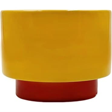 Mcarr 4.7"x4.7"x3.6" Ceramic Pot Glossy Glaze Orange with Rust Base — photo 1 of 2