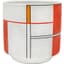 MCarr 5.7"x5.7"x5.5" Ceramic Pot Glossy White with Red Cube — thumbnail 1 of 2