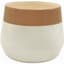Mcarr 5.5"X5.5"x4.3" Ceramic Pot Glossy Glaze White with Brown Stripe — thumbnail 1 of 2