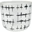 Mcarr 4.9"x4.9"x4" Ceramic Pot Glossy Glaze White with Black Barb Wire Look — thumbnail 1 of 2