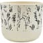MCarr 5"x5"x3" Ceramic Pot Glossy Glaze White with Blue Stenciled Plants — thumbnail 1 of 2