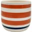 Mcarr 5.6"x5.6"x5" Ceramic Pot Glossy Glaze Cream with Orange and Black Stripes — thumbnail 1 of 2