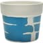 Mcarr 4"x4"X3.5" Ceramic Pot Glossy Glaze White with Blue Stripe Pattern — thumbnail 1 of 2