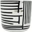 Mcarr 6"x6"x5.5" Ceramic Pot Glossy Glaze White with Black Horizontal & Vertical Stripes — thumbnail 1 of 2