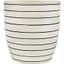 MCarr 5"x5"X5.6" Ceramic Pot Glossy Glaze White with Blue Stripes — thumbnail 1 of 2