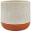 Mcarr 4.8"x4.8"x4" Ceramic Pot Glossy Glaze Cream with Orange Bottom Stripe — thumbnail 1 of 2