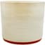 Mcarr 6.3"x6.3"x5.5" Ceramic Pot Glossy Glaze Cream with Thin Orange Bottom Stripe — thumbnail 1 of 2
